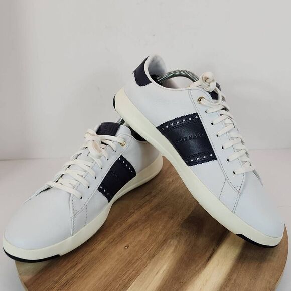 Cole Haan GrandPrø Tennis Sneaker Men's Size 10 M White & Blue - Picture 8 of 12